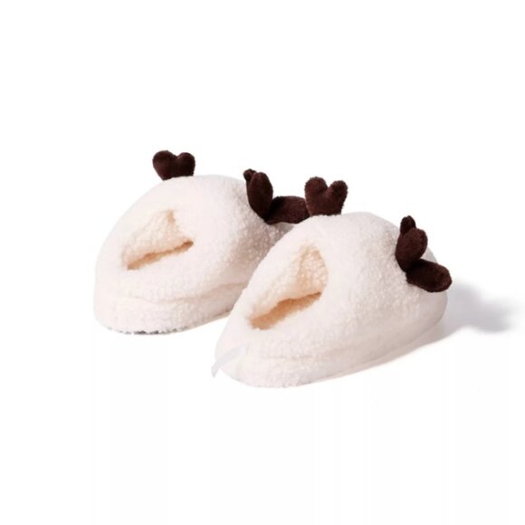 Plush Novelty Slippers Kids' Reindeer Size S/M 10T-11T Christmas Gift Ideas - Picture 5 of 6